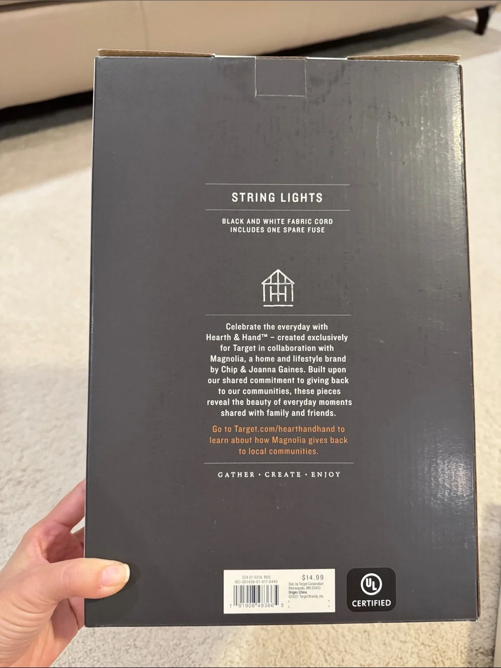 2 sets of hearth and hand cafe lights